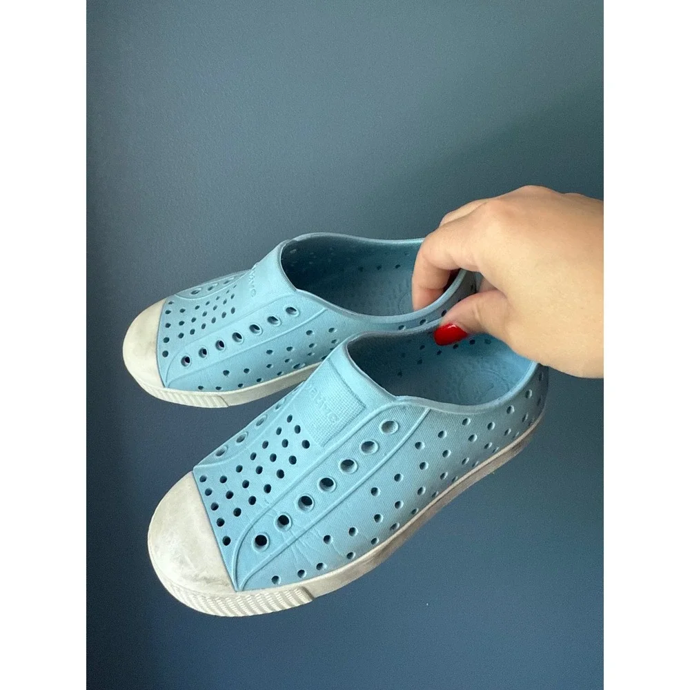 Native Jefferson Kids Sky Blue EVA Slip On Sneakers C12 Water Shoes Breathable